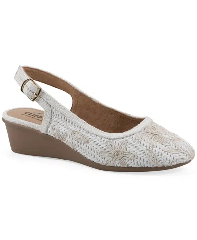 Cliffs By White Mountain Women's Boris Slingback Wedges In White