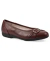 Cliffs By White Mountain Calming Buckle Strap Flat In Burgundy Burnished Smooth