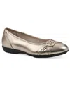 Cliffs By White Mountain Calming Buckle Strap Flat In Light Gold Metallic Smooth