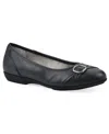 Cliffs By White Mountain Calming Buckle Strap Flat In New Navy Burnished Smooth