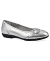 Cliffs By White Mountain Calming Buckle Strap Flat In Silver Metallic Smooth