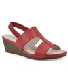 Cliffs By White Mountain Candea Slingback Wedge Sandal In Red Burnished Smooth