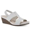 Cliffs By White Mountain Candea Slingback Wedge Sandal In White Burnished Smooth