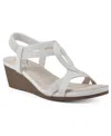 Cliffs By White Mountain Candelle Wedge Sandal In White Fabric