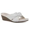 Cliffs By White Mountain Candie Wedge Sandal In White Smooth