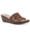 Cliffs By White Mountain Candyce Wedge Sandal In Tan Burnished Smooth- Polyurethane
