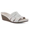 Cliffs By White Mountain Candyce Wedge Sandal In White Burnished Smooth- Polyurethane