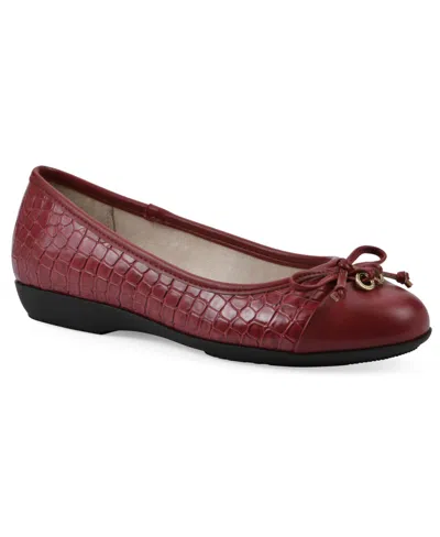 Cliffs By White Mountain Women's Careen Ballet Flats In Red Smooth