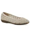Cliffs By White Mountain Cariann Mesh Ballet Flat In Ecru Smooth