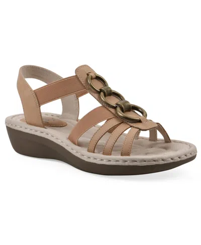 CLIFFS BY WHITE MOUNTAIN WOMEN'S CASELYN WEDGE SLIP-ON SANDALS