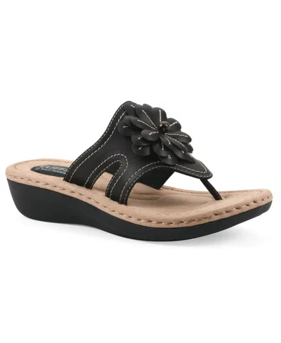Cliffs By White Mountain Women's Cashlyn Flower Sandals In Black