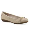 Cliffs By White Mountain Women's Charmed Round Toe Ballet Flats In Gold Multi Canvas