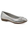 Cliffs By White Mountain Cheryl Ballet Flat In Silver Metallic Smooth