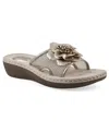 Cliffs By White Mountain Chill Slide Sandal In Platino Fabric