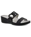 Cliffs By White Mountain Candie Wedge Sandal In Black Burnished Smooth