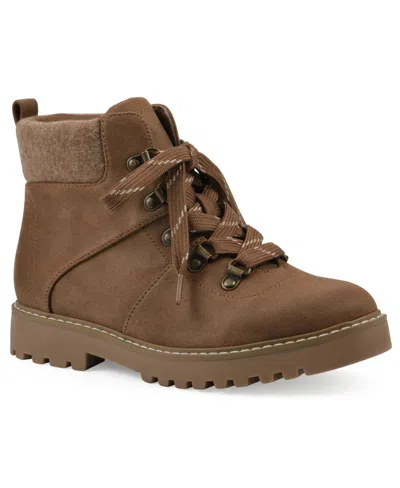Cliffs By White Mountain Women's Connie Lace-up Boots In Light Brown Fabric