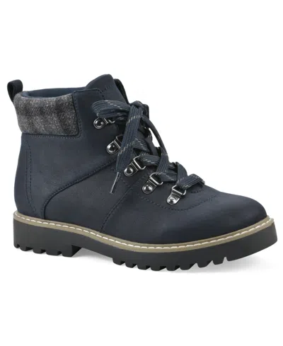 Cliffs By White Mountain Women's Connie Lace-up Booties In Navy Fabric
