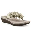 Cliffs By White Mountain Content Wedge Sandal In Light Gold Metallic Smooth