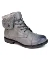 Cliffs By White Mountain Duena Faux Shearling Lined Lace-up Boot In Light Gray