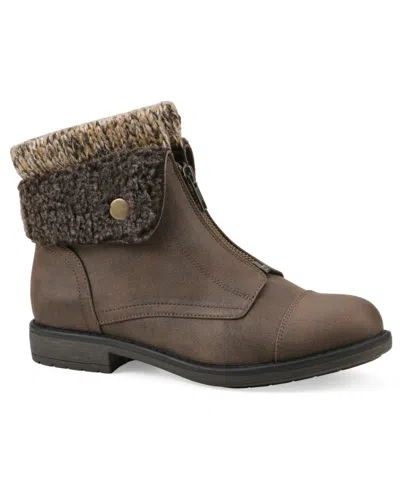Cliffs By White Mountain Women's Duette Ankle Booties In Brown Fabric