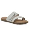 Cliffs By White Mountain Fancify Toe Loop Sandal In White Burnished Smooth