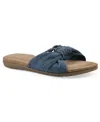Cliffs By White Mountain Fasha Slide Sandal In Blue Denim Fabric