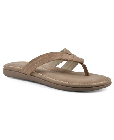 Cliffs By White Mountain Women's Fateful Thong Sandal In Natural Nubuck