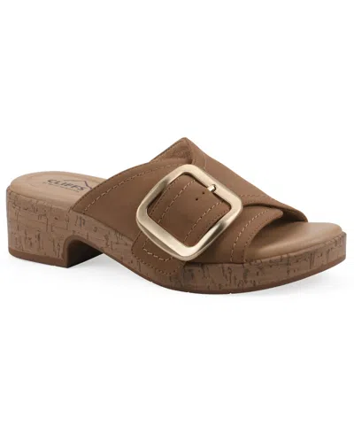 Cliffs By White Mountain Filipia Block Heel Sandal In Animal Print