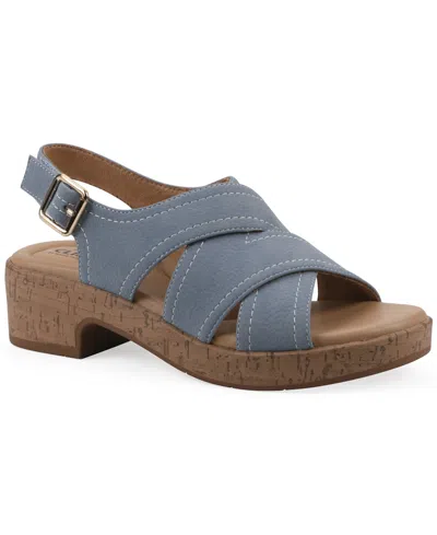 Cliffs By White Mountain Women's Finlee Block Heel Sandals In Blue