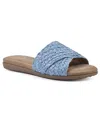 Cliffs By White Mountain Flawless Womens Woven Flat Slide Sandals In Blue Raffia