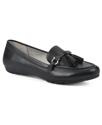 Cliffs By White Mountain Women's Gush Strap Detail Loafer In Black/smooth