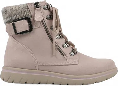 Cliffs By White Mountain Women's Hearty Ankle Boots In Pale Pink Fabric Sweater In Multi