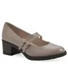 Cliffs By White Mountain Women's Hunta Mary Jane Style Block Heel Pumps In Taupe Patent