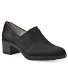 Cliffs By White Mountain Hunton Block Heel Loafer Pump In Black Suedette