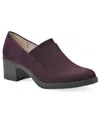 Cliffs By White Mountain Hunton Block Heel Loafer Pump In Burgundy Suedette
