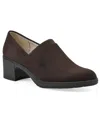 Cliffs By White Mountain Hunton Block Heel Loafer Pump In Dark Brown Suedette