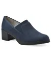 Cliffs By White Mountain Hunton Block Heel Loafer Pump In Navy Suedette
