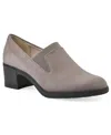 Cliffs By White Mountain Hunton Block Heel Loafer Pump In Taupe Suedette