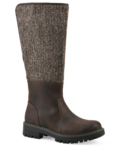 Cliffs By White Mountain Women's Mavis Round Toe Tall Boots In Brown Fabric