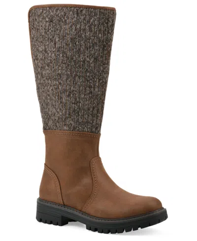 Cliffs By White Mountain Women's Mavis Round Toe Tall Boots In Cognac Fabric