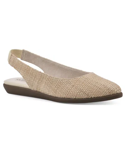 Cliffs By White Mountain Women's Memory Comfort Flat In Beige Raffia- Textile