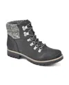 Cliffs By White Mountain Pathfield Knit Collar Lace-up Boot In Black