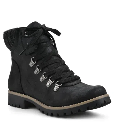 Cliffs By White Mountain Women's Primed Lace-up Boot In Black,fabric