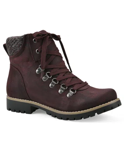 Cliffs By White Mountain Women's Primed Lace-up Boot In Burgundy Fabric