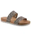 Cliffs By White Mountain Tahlie Slide Sandal In Natural Leopard Suedette