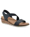 Cliffs By White Mountain Tinnley Wedge Sandal In Navy Nubuck