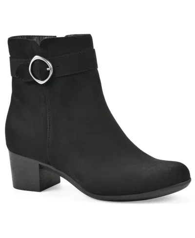 Cliffs By White Mountain Women's Trinda Block Heel Booties In Black Fabric