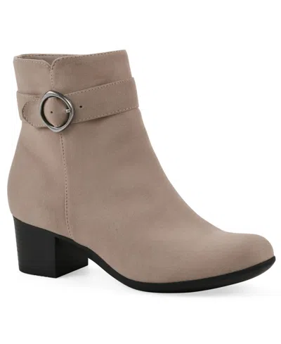 Cliffs By White Mountain Women's Trinda Block Heel Booties In Taupe Fabric