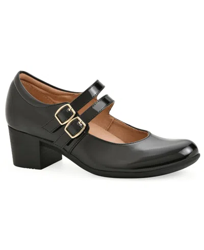 Cliffs By White Mountain Women's Tristin Round Toe Pumps In Black Patent