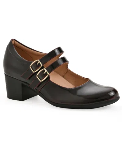 Cliffs By White Mountain Women's Tristin Round Toe Pumps In Burgundy Patent